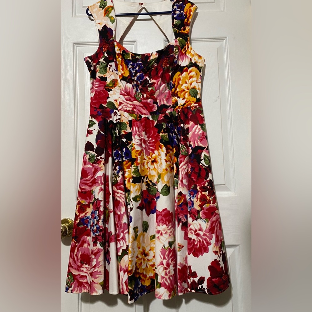 Maggie London Floral Fit & Flare Party Dress